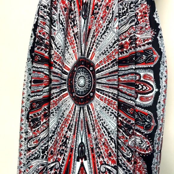 India Boutique Women’s Radial Design Stretch Midi Sun Dress- One Size - Picture 3 of 7